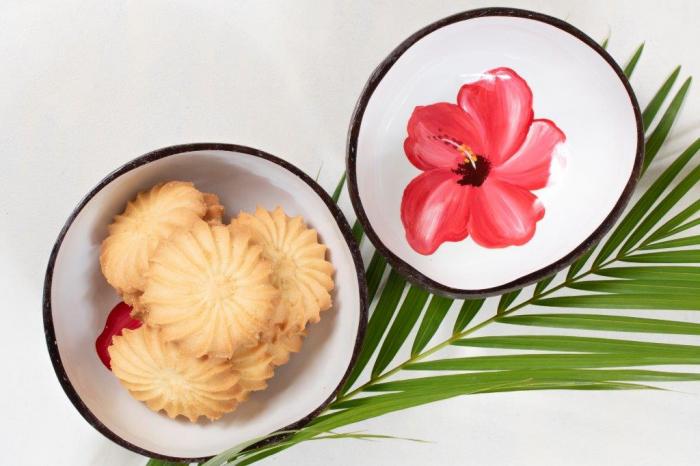 Coconut bowl hibiscus